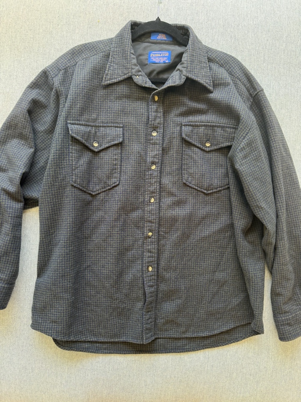 Pendleton Navy and Green Wool Shirt RN 29685
